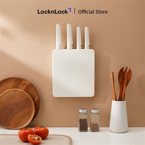 Bộ dao thép không gỉ Lock&Lock CKK307S5 Màu Trắng Ghi