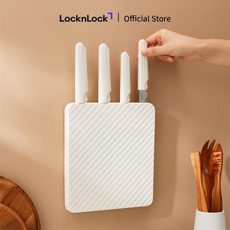 Bộ dao thép không gỉ Lock&Lock CKK307S5 Màu Trắng Ghi