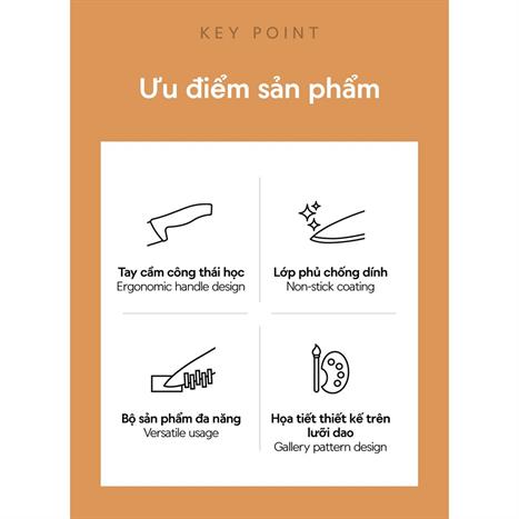 Bộ dao thép không gỉ Lock&Lock CKK308S3 Màu Hồng