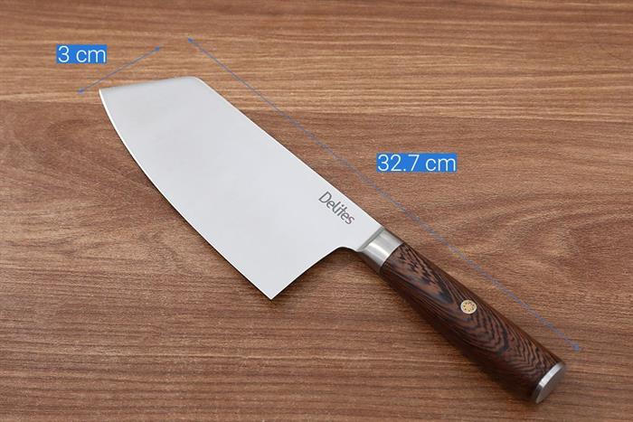Dao thái cán gỗ Delites LD-GM37CL Màu Nâu