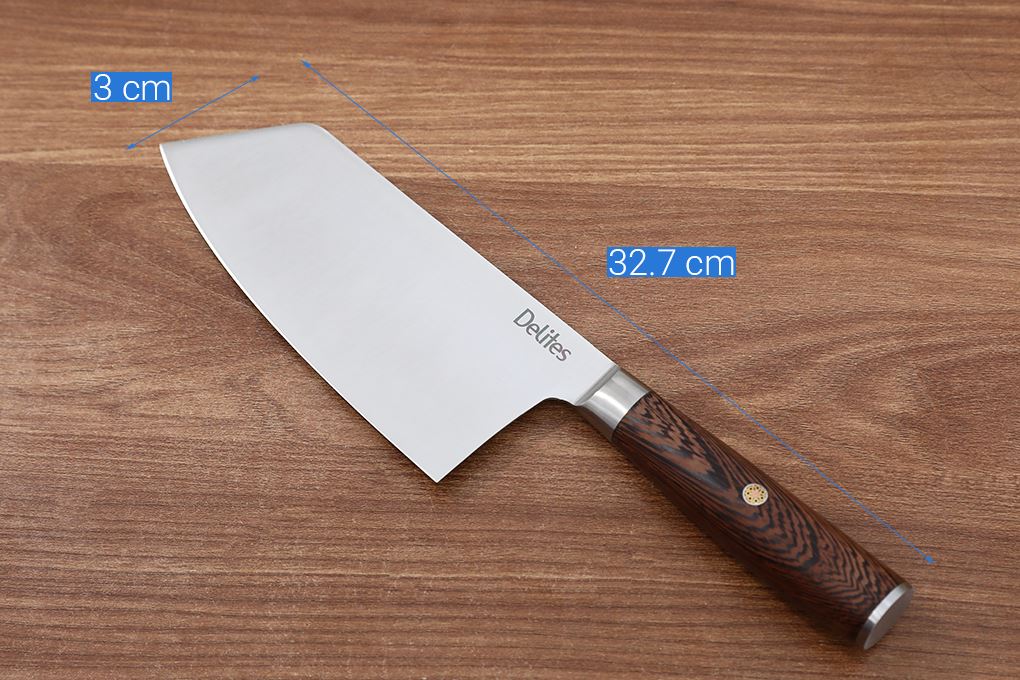Dao thái cán gỗ Delites LD-GM37CL Màu Nâu