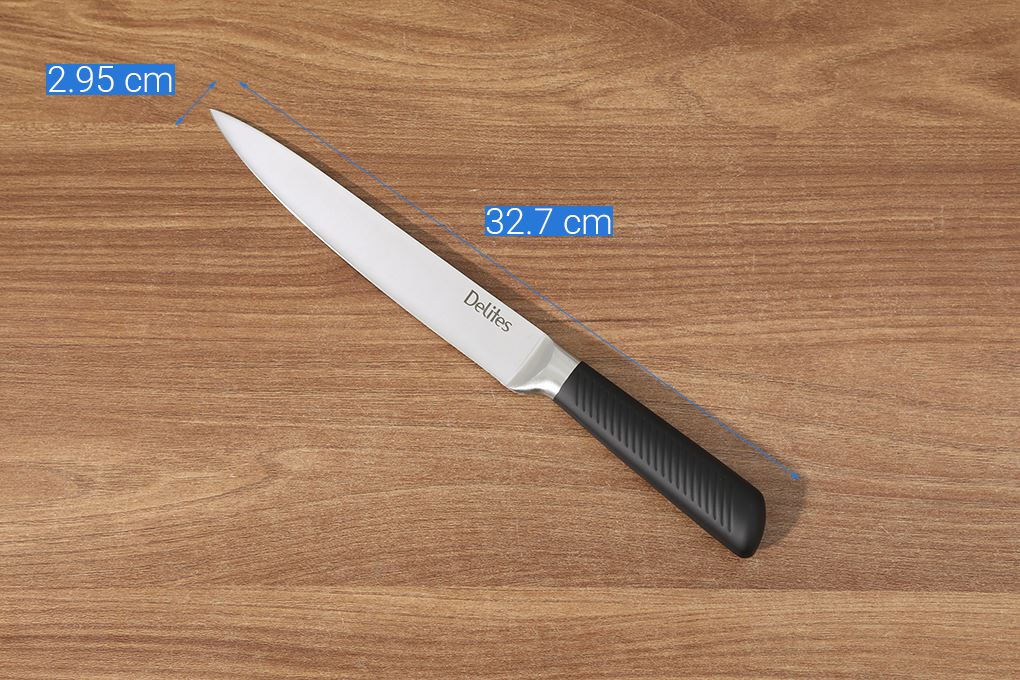 Bộ dao cán inox Delites KN5004-05 Màu Đen