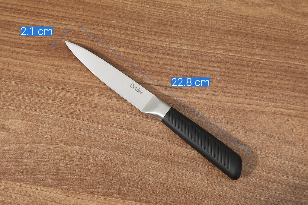 Bộ dao cán inox Delites KN5004-05 Màu Đen