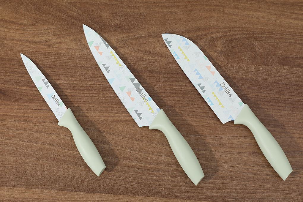 Bộ dao cán nhựa Delites LK-2688 Màu Xanh lá