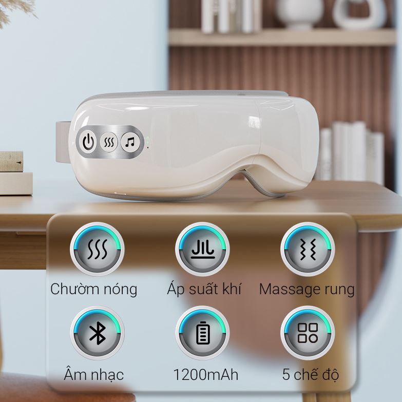Máy massage mắt Jiupin 2206 Màu Trắng