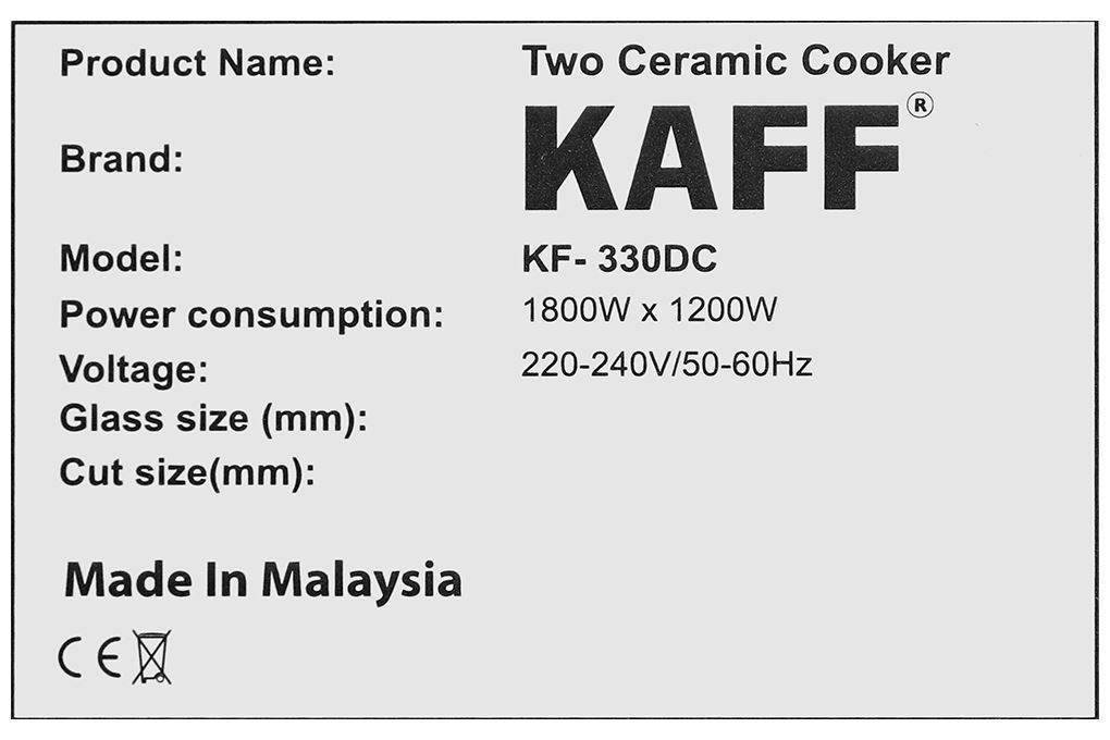 Bếp hồng ngoại đôi âm Domino KF-330DC 3000W Màu Đen