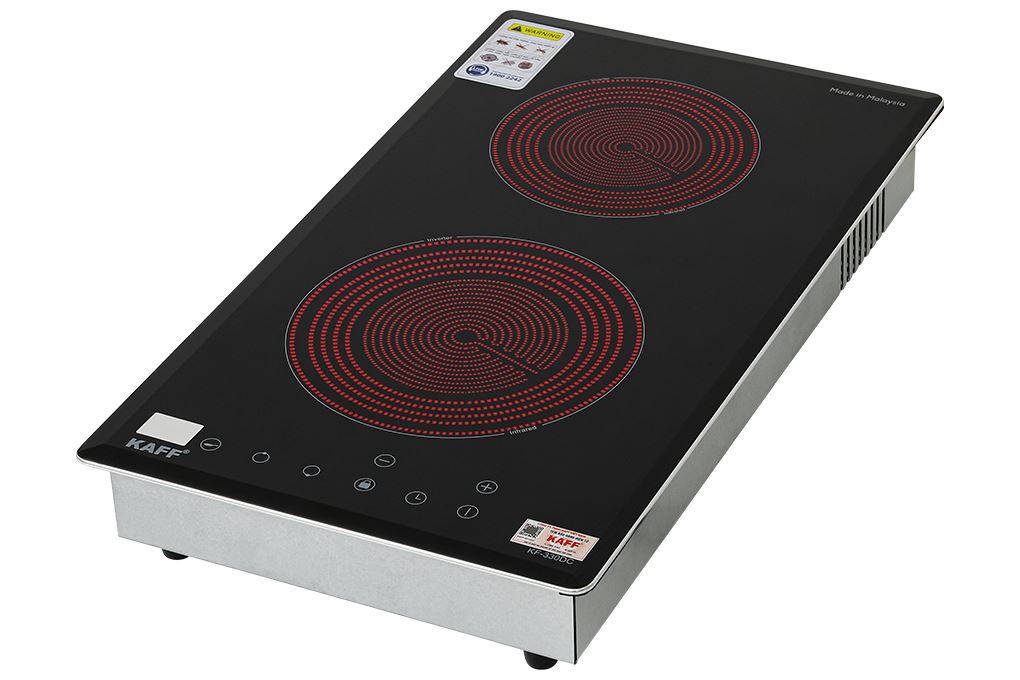 Bếp hồng ngoại đôi âm Domino KF-330DC 3000W Màu Đen