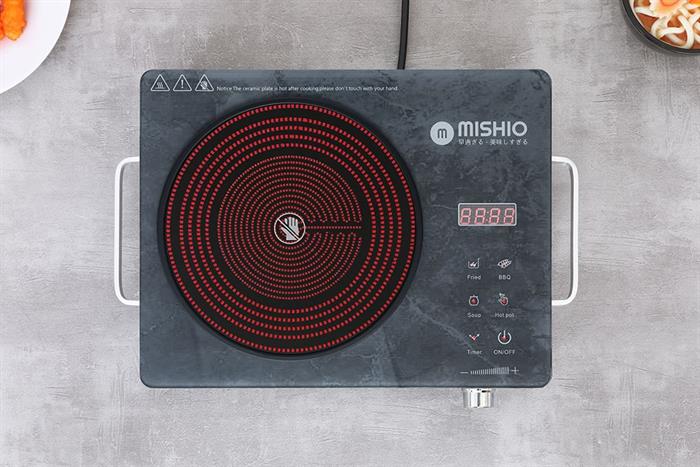 Bếp hồng ngoại đơn Mishio Mk417 2200W Màu Đen - Xám