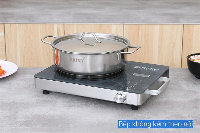 Bếp hồng ngoại đơn Mishio Mk417 2200W Màu Đen - Xám