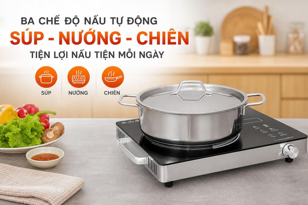 Bếp hồng ngoại đơn Magic A-55 2200W Màu Đen