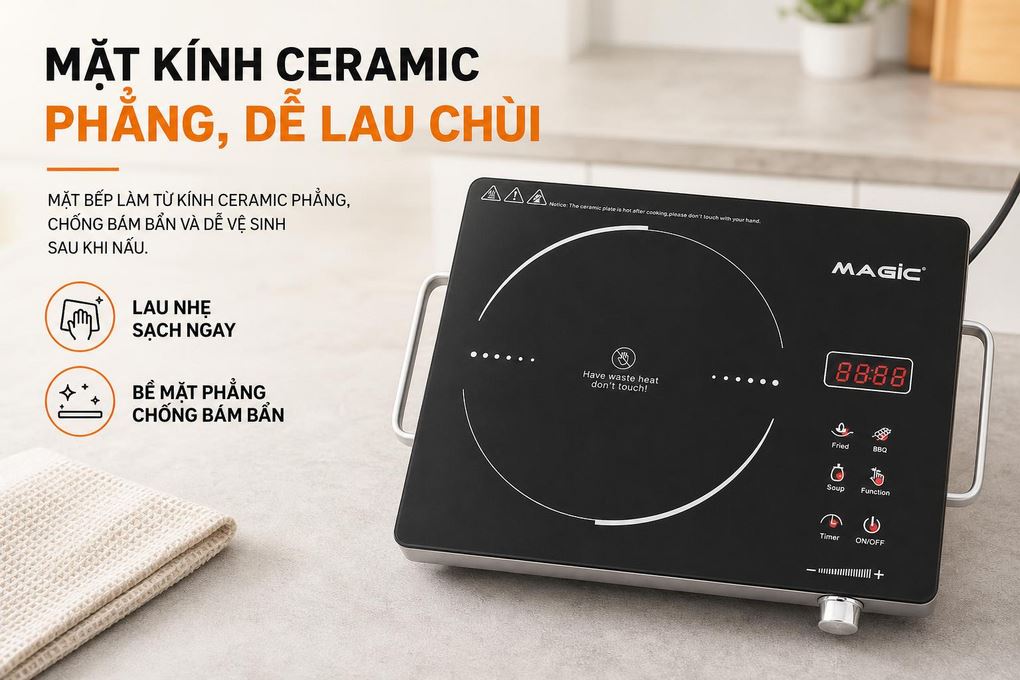 Bếp hồng ngoại đơn Magic A-55 2200W Màu Đen