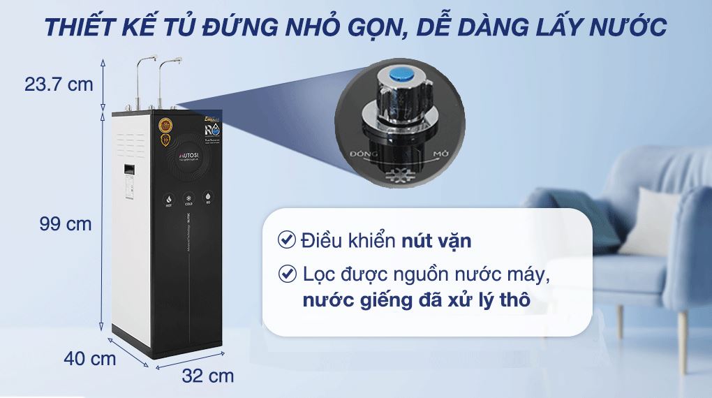 Máy lọc nước RO nóng nguội lạnh Mutosi MP-6100HCE 10 lõi - Thiết kế Máy lọc nước RO nóng nguội lạnh Mutosi MP-6100HCE 10 lõi - Thiết kế
