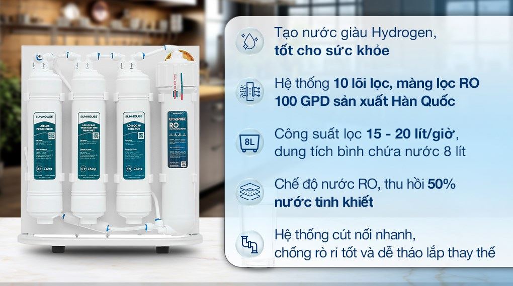 Máy lọc nước RO Sunhouse SHA8201KV 10 lõi - Tổng quan Máy lọc nước RO Sunhouse SHA8201KV 10 lõi - Tổng quan