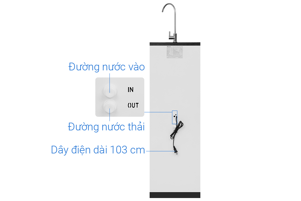 Máy lọc nước RO Hydrogen Kangaroo KG11A1 11 lõi Màu Đen