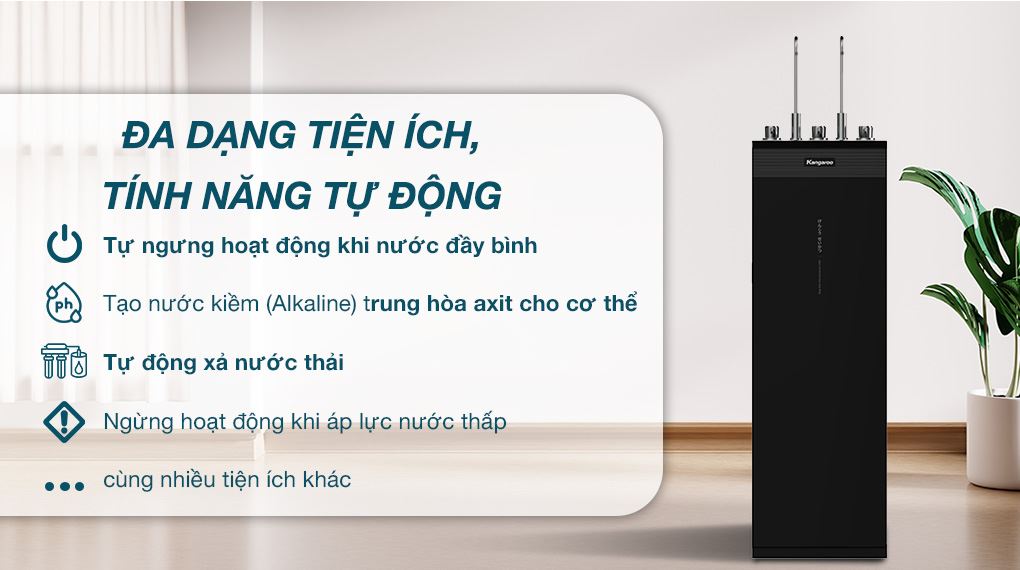 Máy lọc nước RO nóng nguội lạnh Hydrogen Kangaroo KG11A2 11 lõi - Tiện ích Máy lọc nước RO nóng nguội lạnh Hydrogen Kangaroo KG11A2 11 lõi - Tiện ích