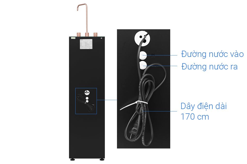 Máy lọc nước RO Hydrogen ion kiềm Kangaroo Sumire KGEP12A1 12 lõi Màu Đen