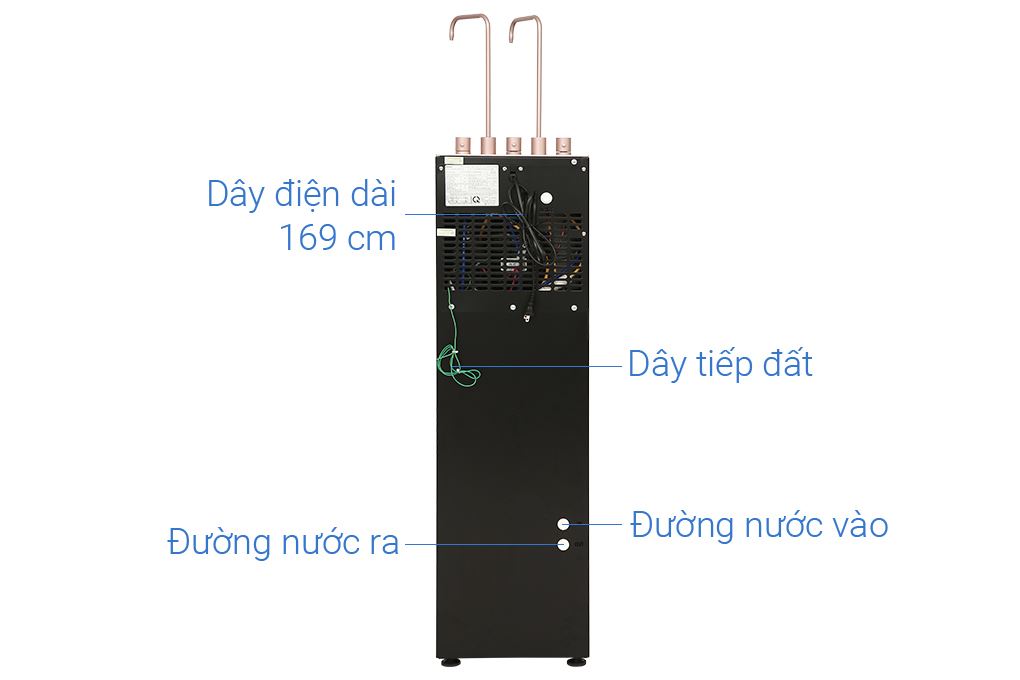 Máy lọc nước RO nóng nguội lạnh Hydrogen ion kiềm Kangaroo Sumire KGHC12A3 12 lõi Màu Đen