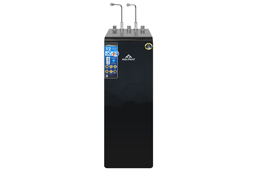 Máy lọc nước RO nóng nguội lạnh Hydrogen Hòa Phát HPN669 12 lõi Màu Đen