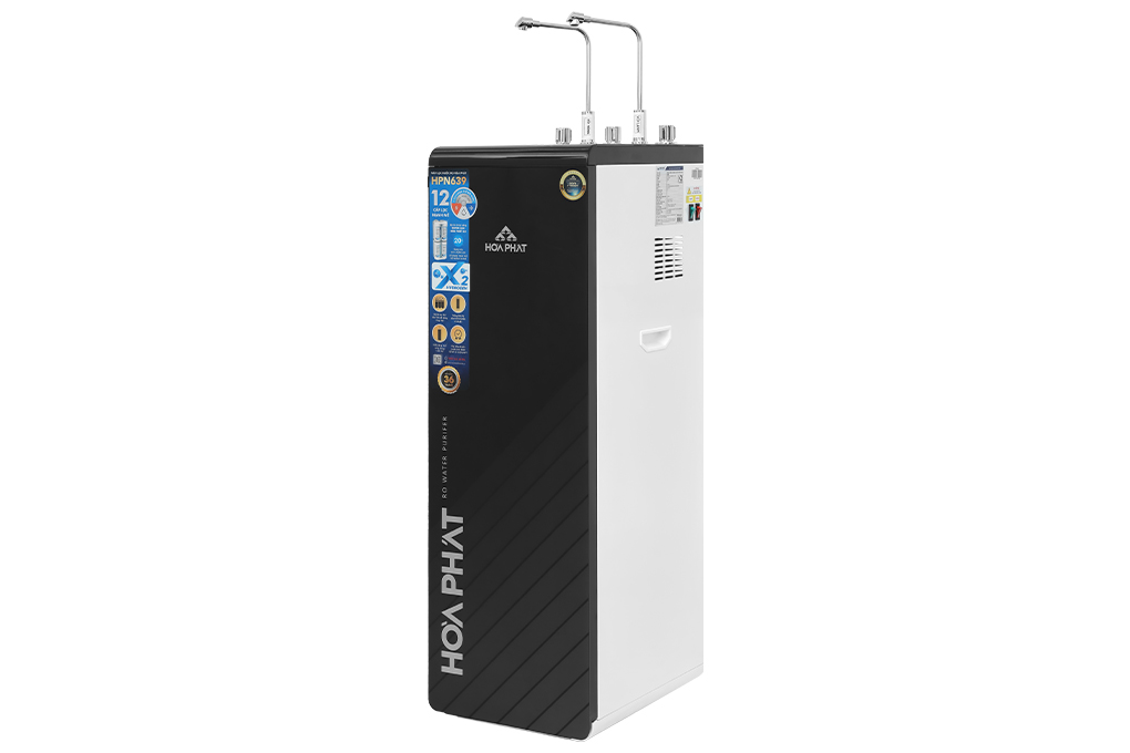 Máy lọc nước RO nóng nguội lạnh Hydrogen Hòa Phát HPN639 12 lõi Màu Đen