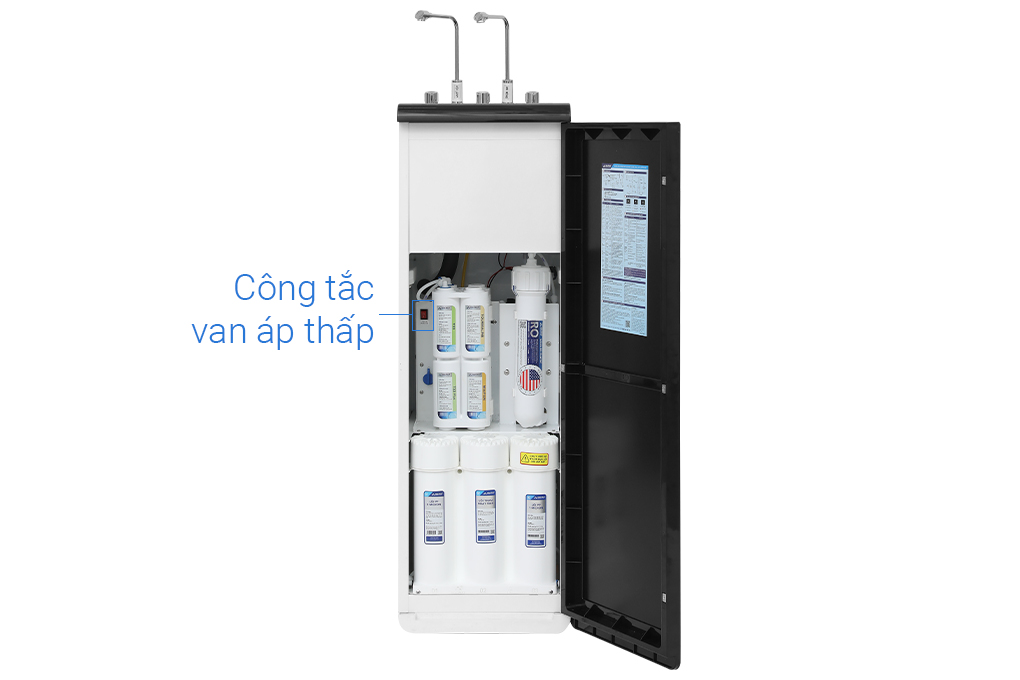 Máy lọc nước RO nóng nguội lạnh Hydrogen Hòa Phát HPN639 12 lõi Màu Đen