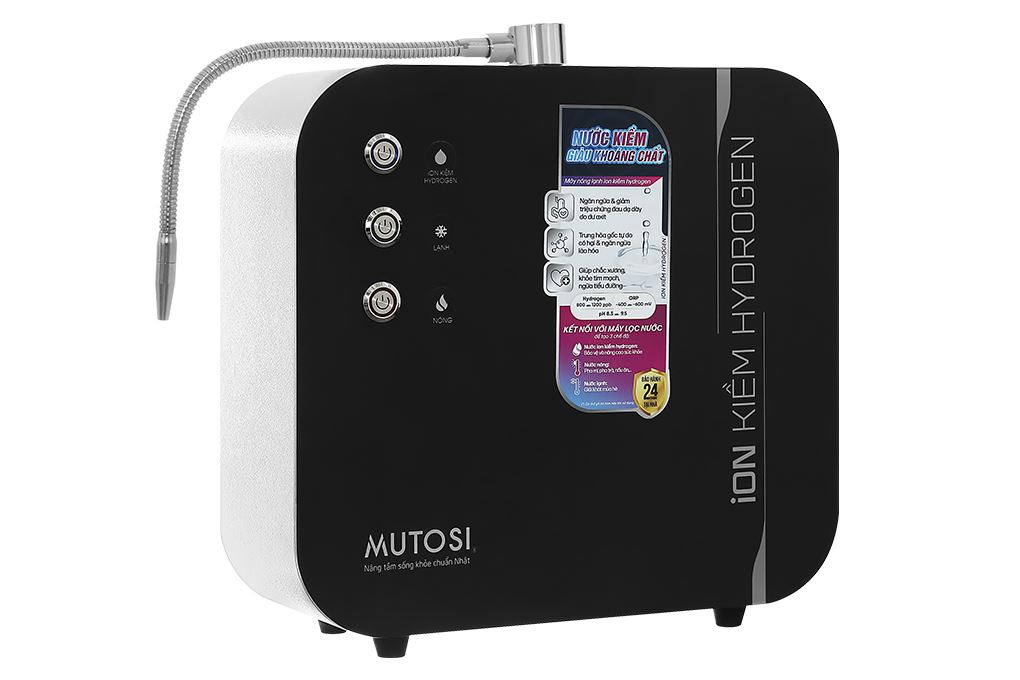 Máy chuyển đổi nước RO tạo nước nóng lạnh Hydrogen ion kiềm Mutosi MD-199H 1 lõi Màu Trắng - Đen