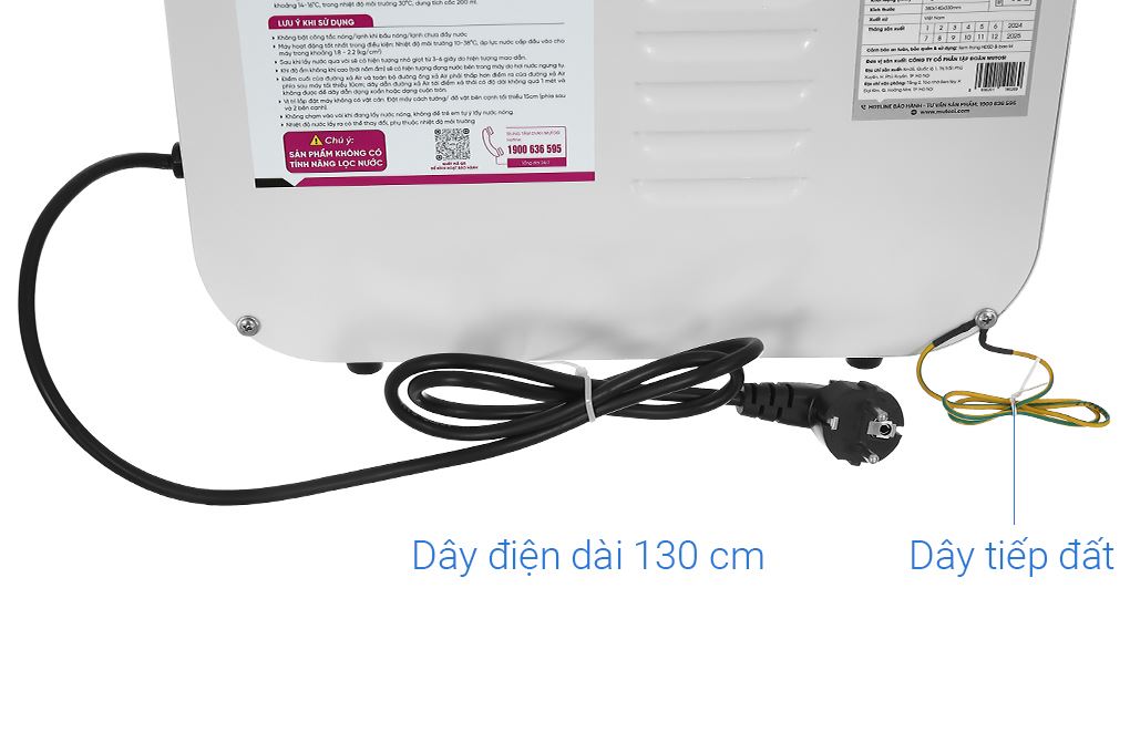 Máy chuyển đổi nước RO tạo nước nóng lạnh Hydrogen ion kiềm Mutosi MD-199H 1 lõi Màu Trắng - Đen