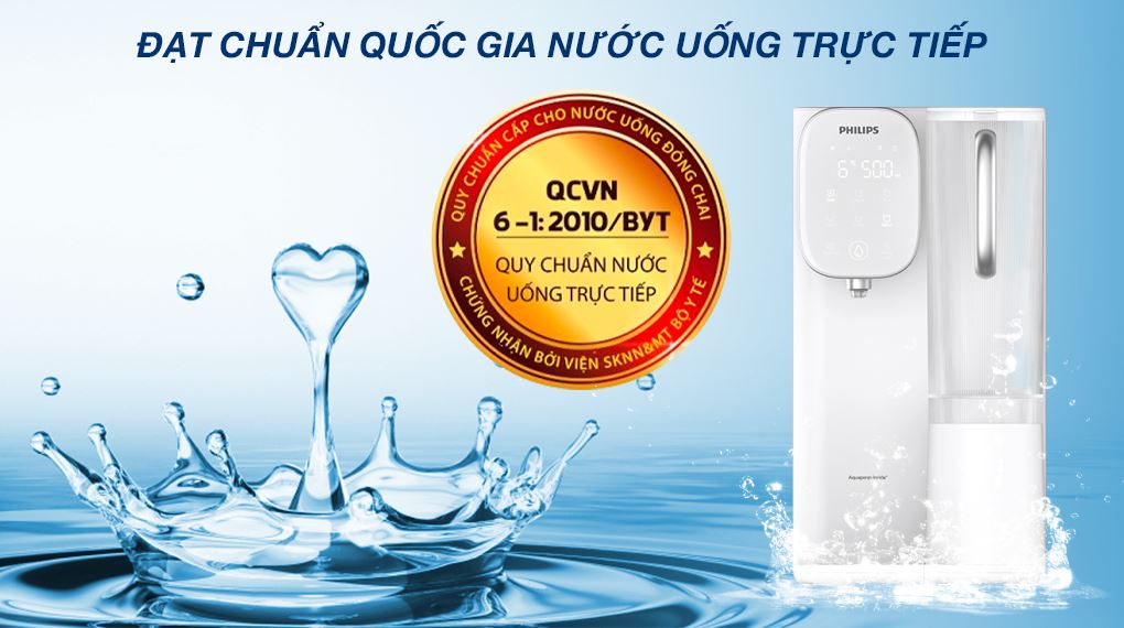 Máy lọc nước RO nóng nguội lạnh Philips ADD6912WH/74 2 lõi - Chứng nhận