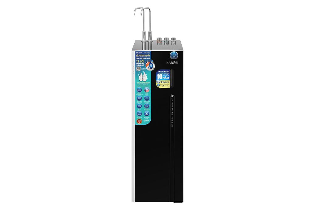 Máy lọc nước RO nóng nguội lạnh Hydrogen ion kiềm Karofi KAE-S688 12 lõi Màu Đen