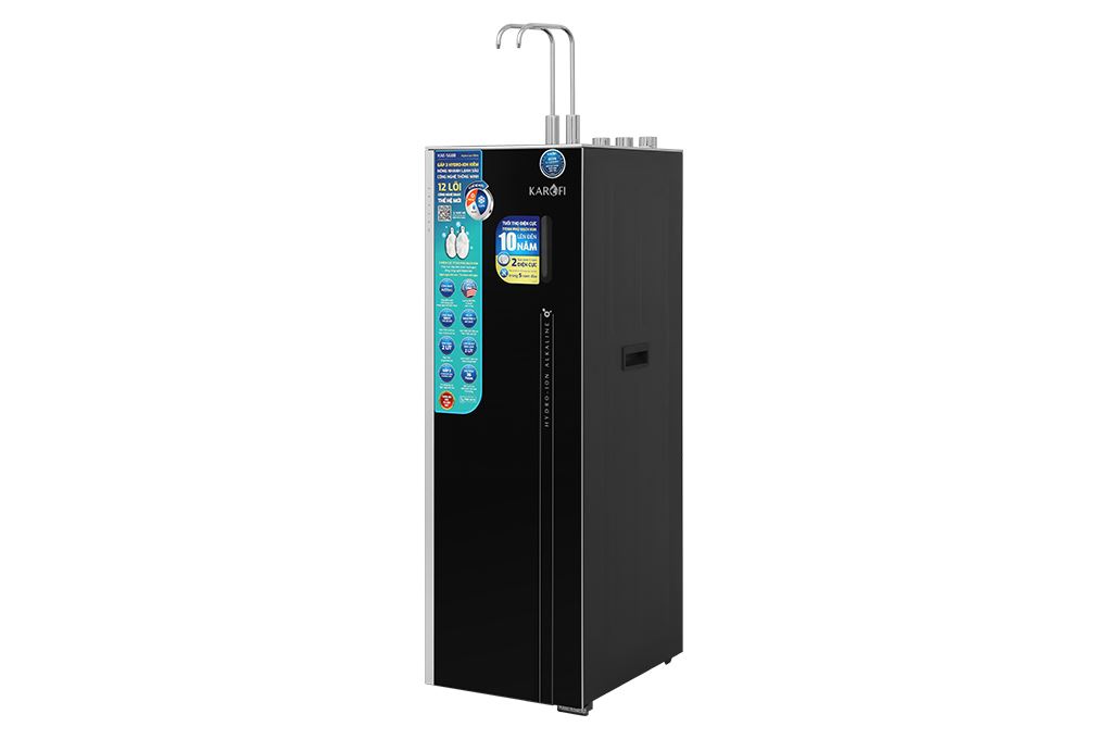 Máy lọc nước RO nóng nguội lạnh Hydrogen ion kiềm Karofi KAE-S688 12 lõi Màu Đen