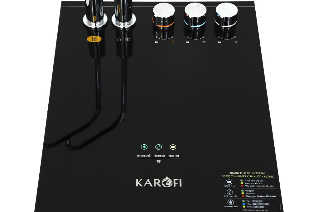 Máy lọc nước RO nóng nguội lạnh Hydrogen Karofi KAD-X59 12 lõi Màu Đen