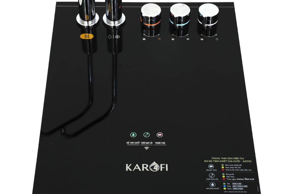 Máy lọc nước RO nóng nguội lạnh Hydrogen Karofi KAD-X69 12 lõi Màu Đen