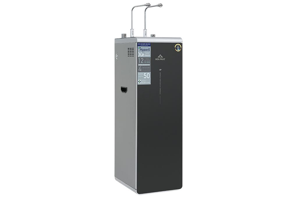 Máy lọc nước RO nóng nguội lạnh Hydrogen ion kiềm Hòa Phát HPA886 12 lõi Màu Xám đậm