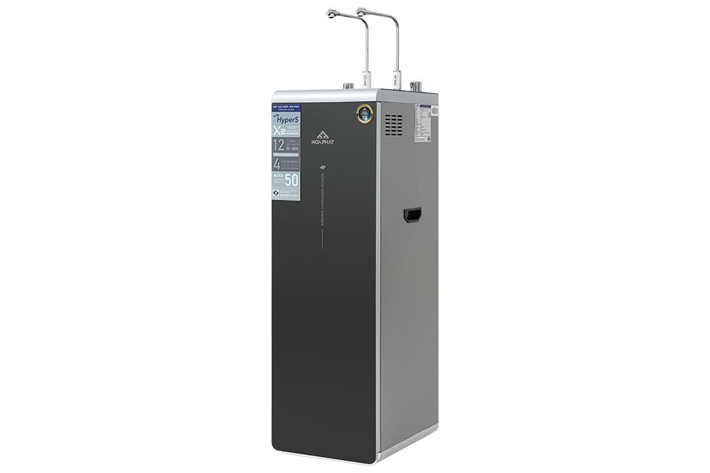 Máy lọc nước RO nóng nguội lạnh Hydrogen ion kiềm Hòa Phát HPA886 12 lõi Màu Xám đậm