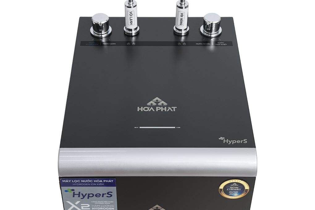 Máy lọc nước RO nóng nguội lạnh Hydrogen ion kiềm Hòa Phát HPA886 12 lõi Màu Xám đậm