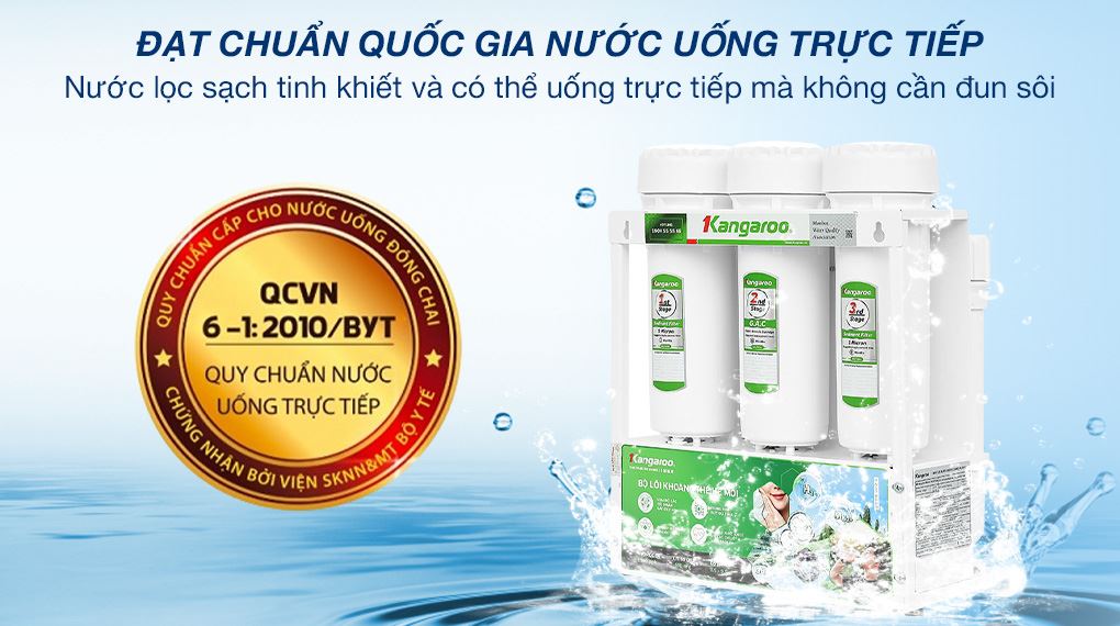 Máy lọc nước RO Hydrogen Kangaroo KGHP12K 12 lõi - Chứng nhận