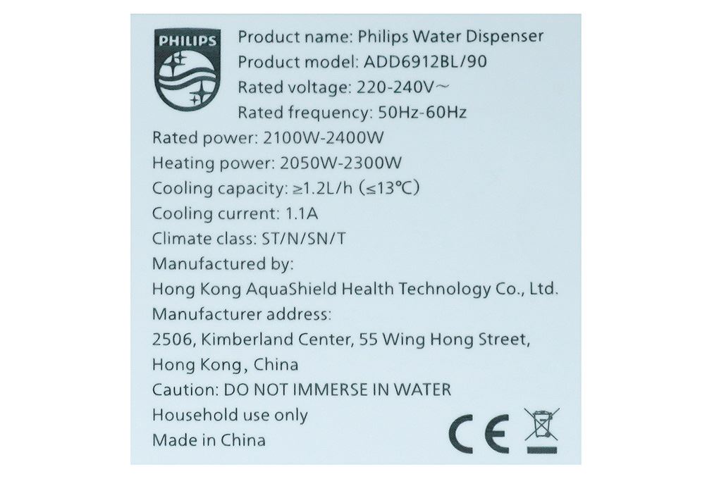 Máy lọc nước RO nóng nguội lạnh Philips ADD6912BL/90 2 lõi Màu Xanh Da Trời