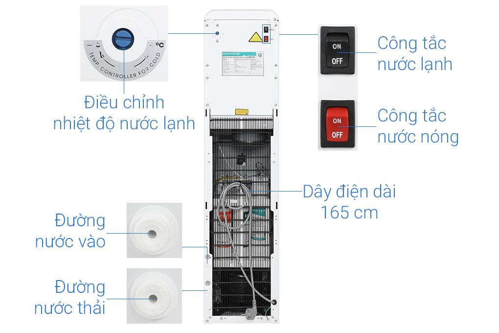 Máy lọc nước RO nóng lạnh Korihome WPK-962 12 lõi Màu Trắng