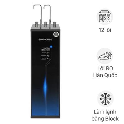 Máy lọc nước RO nóng nguội lạnh Hydrogen ion kiềm Sunhouse UltraX SHA76656LA 12 lõi