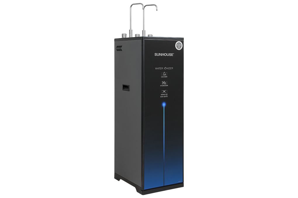 Máy lọc nước RO nóng nguội lạnh Hydrogen ion kiềm Sunhouse UltraX SHA76258LA 12 lõi Màu Đen