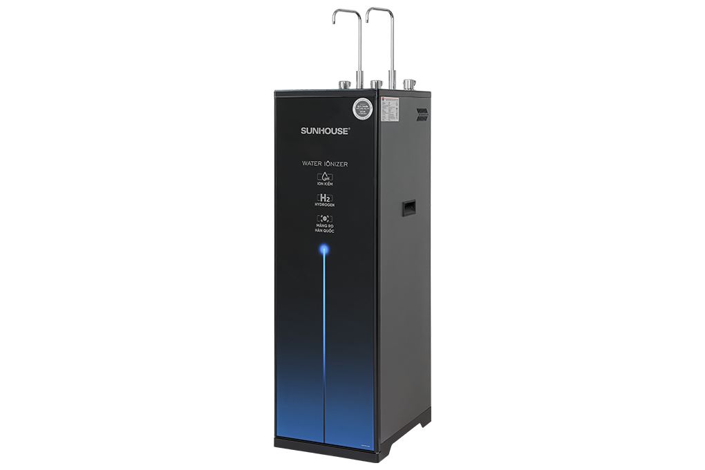 Máy lọc nước RO nóng nguội lạnh Hydrogen ion kiềm Sunhouse UltraX SHA76258LA 12 lõi Màu Đen