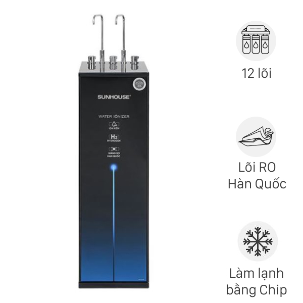 Máy lọc nước RO nóng nguội lạnh Hydrogen ion kiềm Sunhouse SHA76258LA