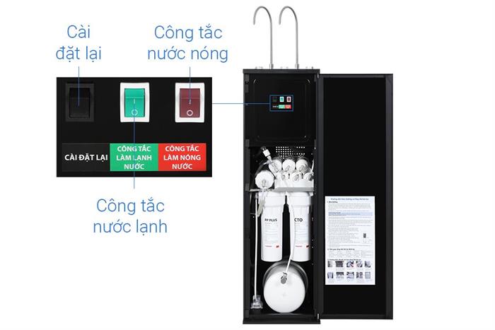 Máy lọc nước RO nóng nguội lạnh Hydrogen Toshiba TWP-WA2SVN(K) 10 lõi Màu Đen
