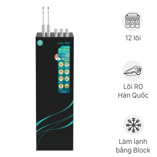 Máy lọc nước RO nóng nguội lạnh Hydrogen Livotec 828