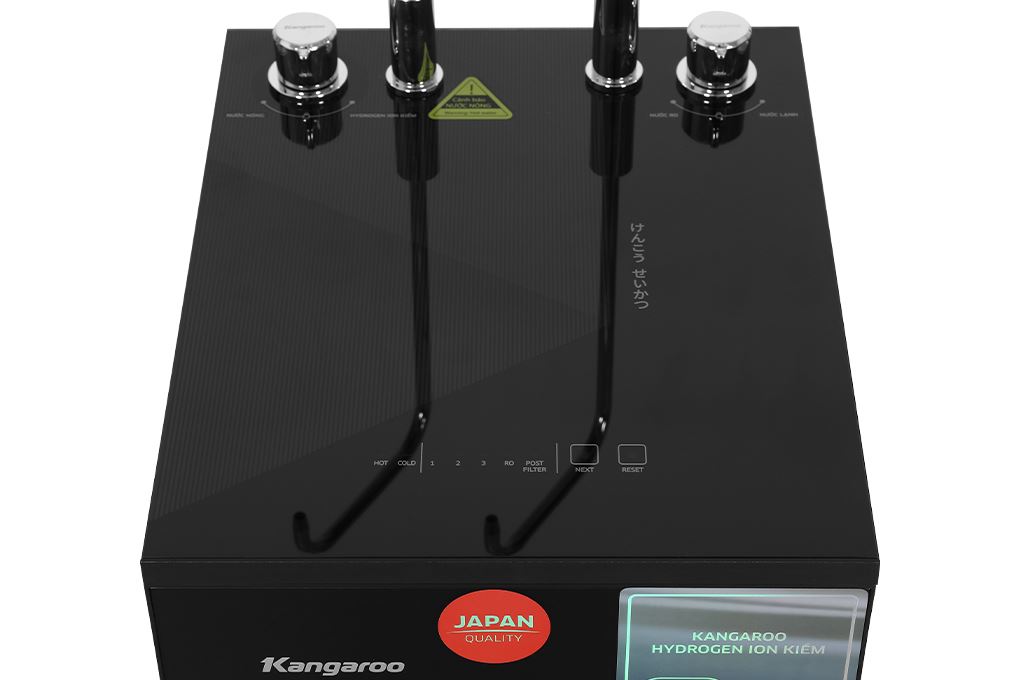Máy lọc nước RO nóng nguội lạnh Hydrogen ion kiềm Kangaroo KGHC11A4 11 lõi Màu Đen