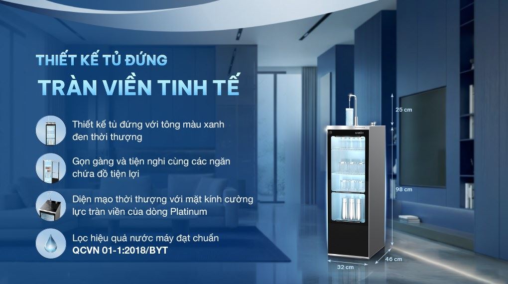 Máy lọc nước RO Karofi Platinum S2 12 lõi - Thiết kế tủ đứng