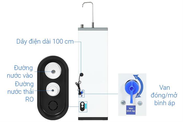 Máy lọc nước RO Hydrogen Sanaky SNK-S1HK68 10 lõi Màu Xanh đen