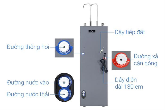 Máy lọc nước RO nóng nguội Hydrogen Sanaky SNK-TV2HK40 11 lõi Màu Xanh dương đậm