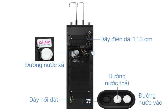 Máy lọc nước RO nóng nguội lạnh Mutosi MP-N911 11 lõi Màu Đen