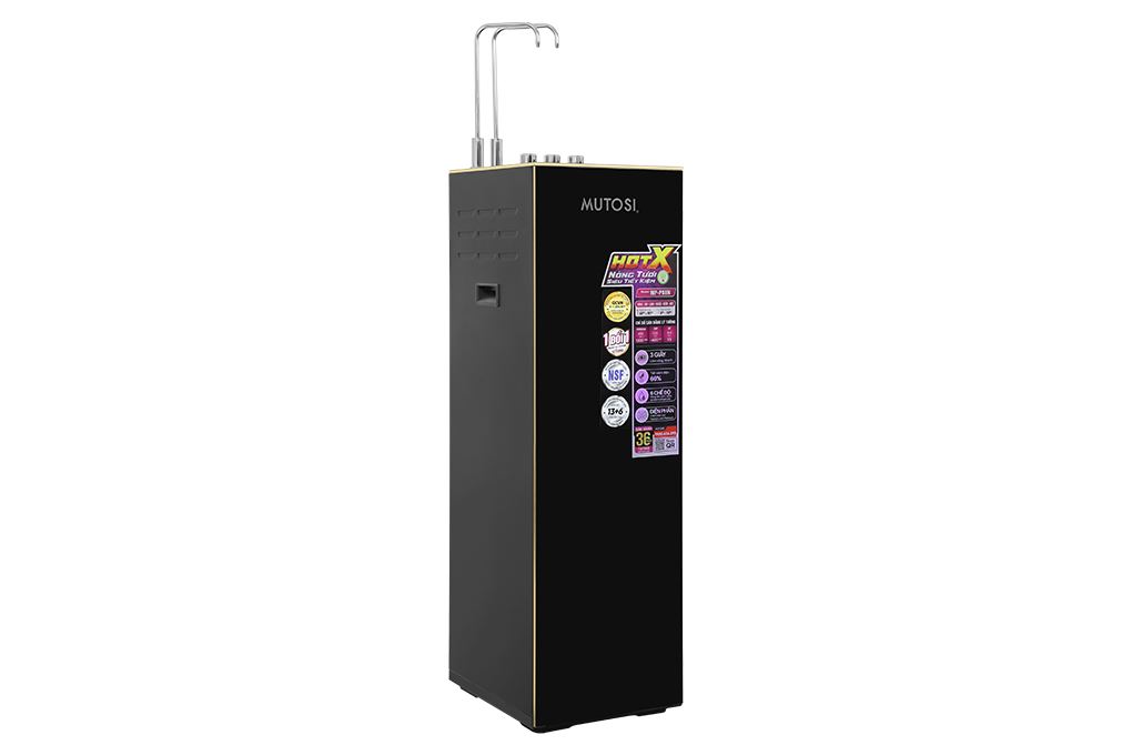 Máy lọc nước RO nóng nguội lạnh Hydrogen ion kiềm Mutosi MP-P88N 10 lõi Màu Đen