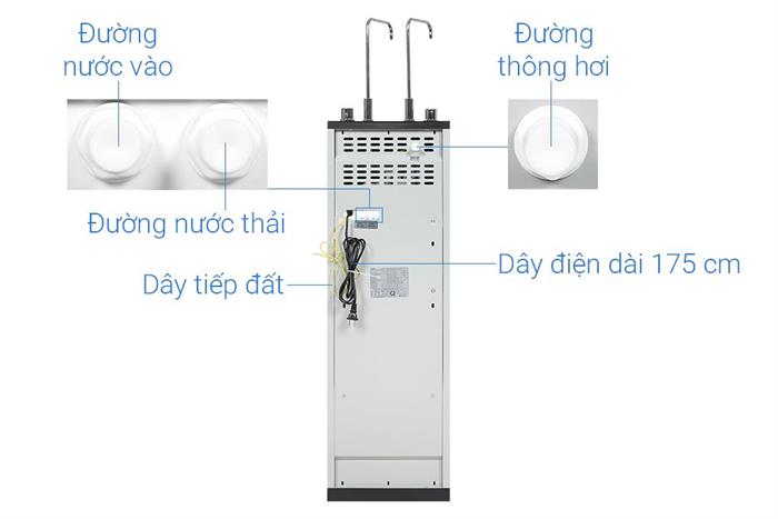 Máy lọc nước RO nóng nguội lạnh Hydrogen Kangaroo KG12S2H4 12 lõi Màu Đen